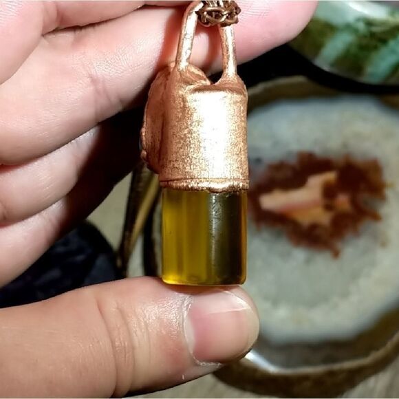 Nauthiz Rune Dyed Howlite Honey Spell Jar Necklace - Picture 6 of 6